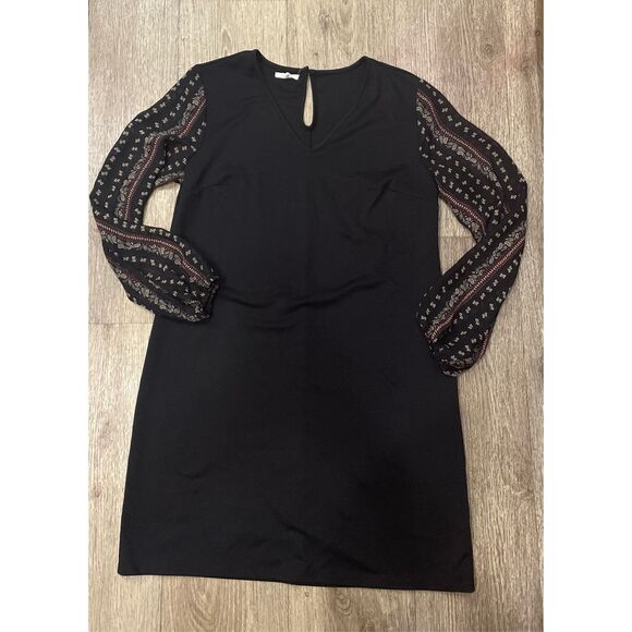 Maurices Large Paisley Sleeves Ponte Knit Shift Dress - Picture 1 of 7